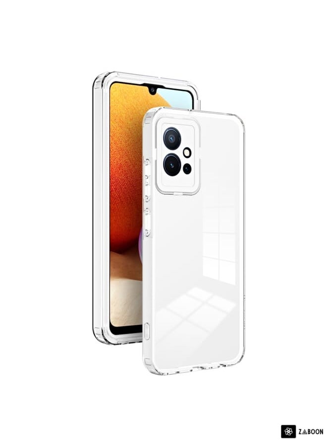 Generic - Protective Case Cover For Vivo Y30 5G/Y33s/T1 5G/Y75 5G/Y55 5G 3 in 1 Clear TPU Color PC Frame - Image 1