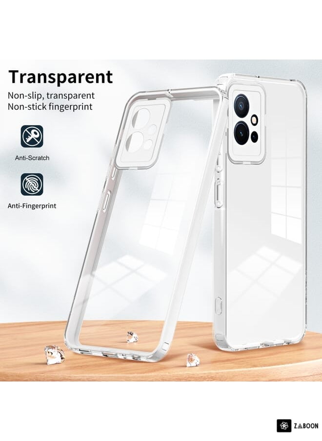Generic - Protective Case Cover For Vivo Y30 5G/Y33s/T1 5G/Y75 5G/Y55 5G 3 in 1 Clear TPU Color PC Frame - Image 1