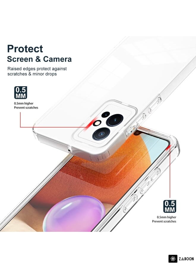 Generic - Protective Case Cover For Vivo Y30 5G/Y33s/T1 5G/Y75 5G/Y55 5G 3 in 1 Clear TPU Color PC Frame - Image 1