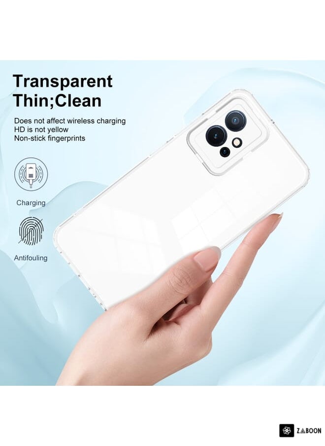 Generic - Protective Case Cover For Vivo Y30 5G/Y33s/T1 5G/Y75 5G/Y55 5G 3 in 1 Clear TPU Color PC Frame - Image 1