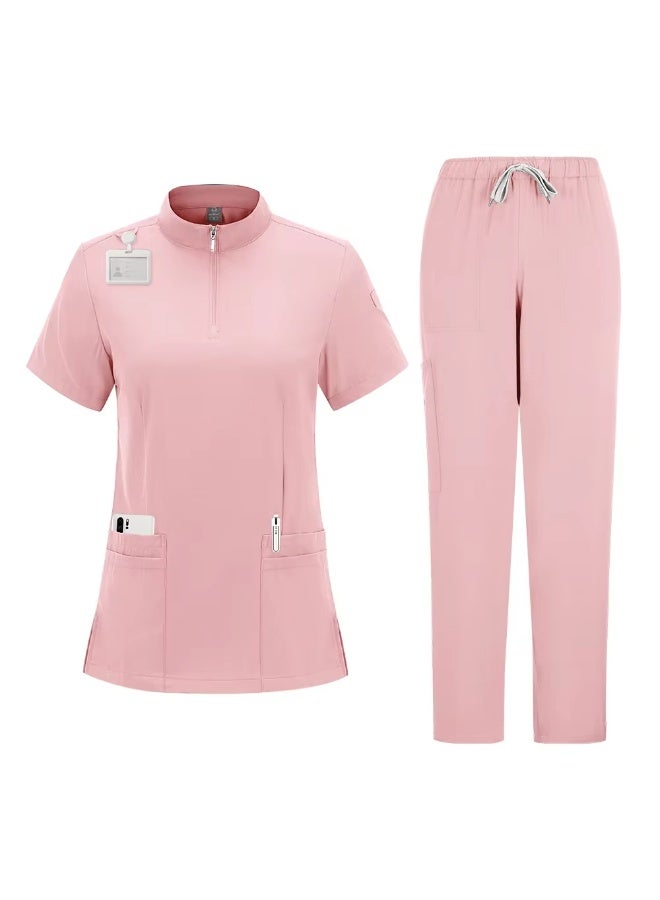 Loquat بلوزة طبية نسائية موحدة طبية مطبوعة واحدة باللون الوردي - Image 1
