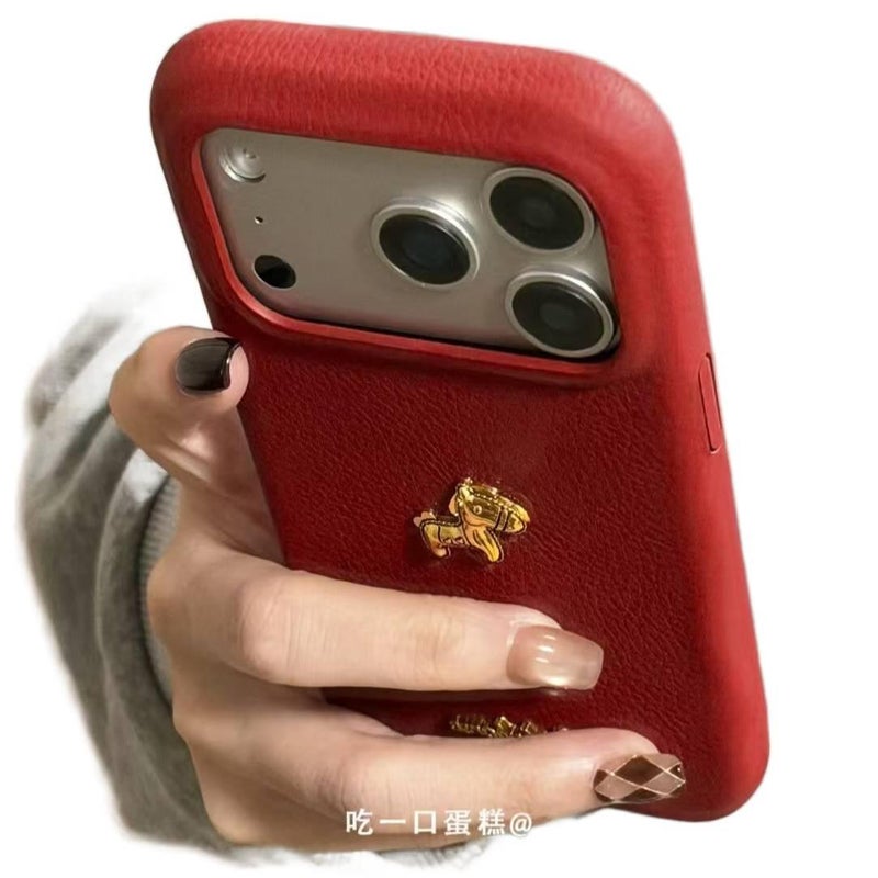 MS غطاء واقي، مقاوم للصدمات لـ iPhone 16 / 16 Plus / 16 Pro / 16 Pro Max، سيليكون، Gold، نقش المهر من السيليكون باللون الذهبي - Image 5