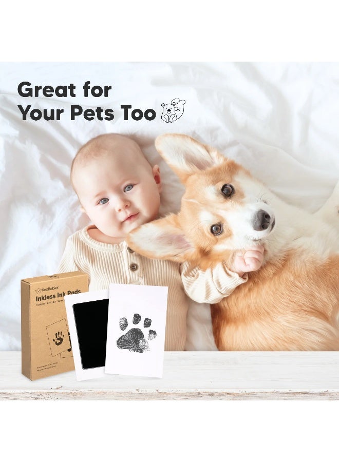 KeaBabies Round Inkless Ink Pads 2 Pack, Baby Handprint Kit, Jet Black - Image 4