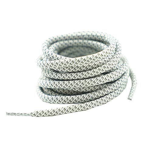 Decker Round Reflective Shoelaces 2 Pairs 1 Pair White + 1 Pair Black 5/32” Thick Night Jog Running Safe for Men & Women (54"(137 cm)) - Image 5