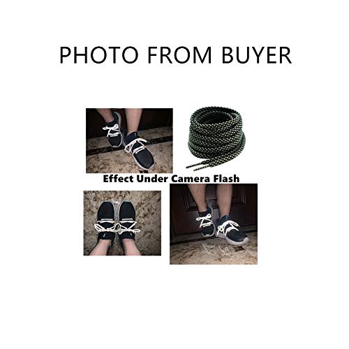 Decker Round Reflective Shoelaces 2 Pairs 1 Pair White + 1 Pair Black 5/32” Thick Night Jog Running Safe for Men & Women (54"(137 cm)) - Image 3