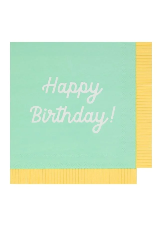 Meri Meri Mixed Happy Birthday Large Napkins