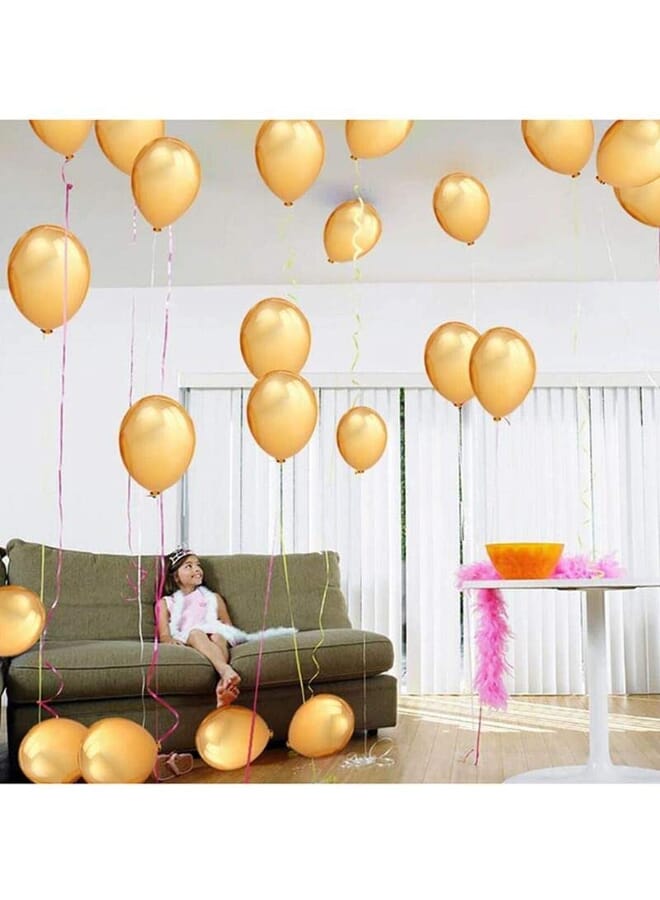 بارتي تايم مجموعة بالونات لاتكس مكونة من 12 قطعة مقاس 2 × 9 سم ذهبي وأسود - Image 2