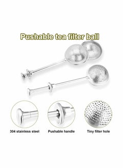 SYOSI 2 Pcs Tea Ball Infusers, Long-Handle Tea Strainer Stainless Steel for Loose Leaf Tea Spices and Seasonings in Office or Travelling  - Image 3