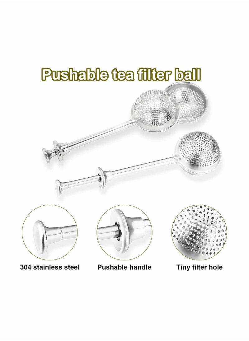 SYOSI 2 Pcs Tea Ball Infusers, Long-Handle Tea Strainer Stainless Steel for Loose Leaf Tea Spices and Seasonings in Office or Travelling  - Image 3