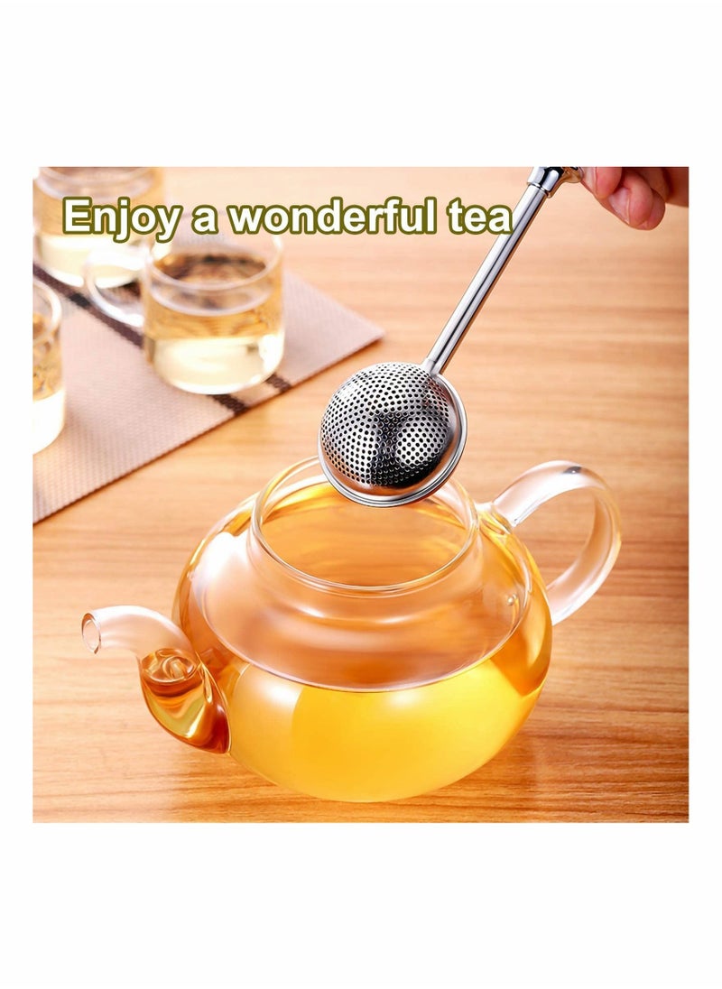 SYOSI 2 Pcs Tea Ball Infusers, Long-Handle Tea Strainer Stainless Steel for Loose Leaf Tea Spices and Seasonings in Office or Travelling  - Image 2