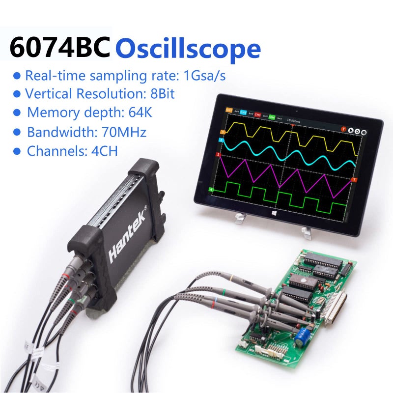 Hantek Hantek 6074BC 4-CH Oscilloscope 70Mhz 1GSa 23-pc Set  - Image 5
