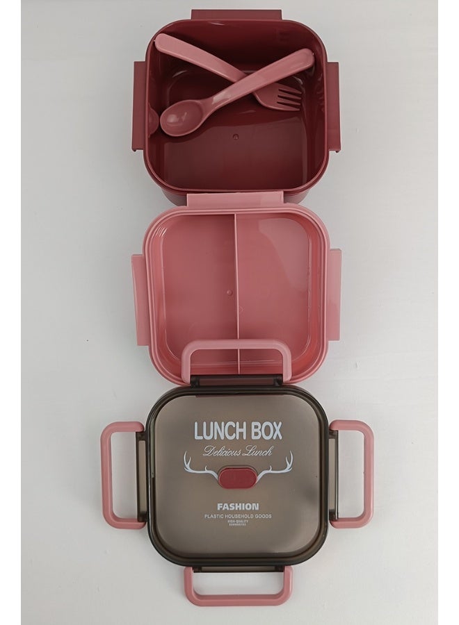 توشيونيكس حاوية طعام للكبار والصغار - للمنزل، المكتب، المدرسة، الحضانة، السفر - صندوق غداء العودة إلى المدرسة، 14×14×6 سم - Image 3