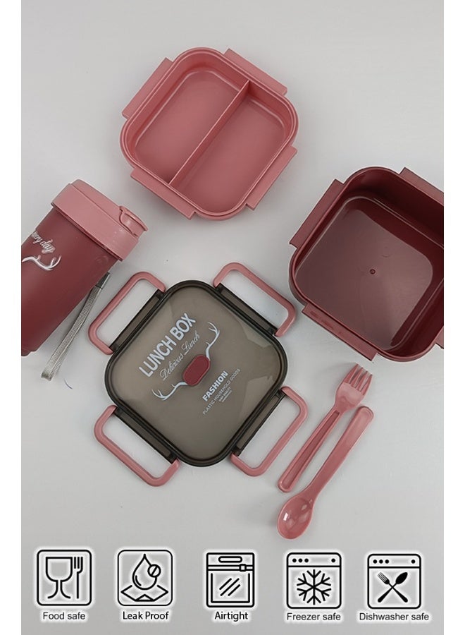 توشيونيكس حاوية طعام للكبار والصغار - للمنزل، المكتب، المدرسة، الحضانة، السفر - صندوق غداء العودة إلى المدرسة، 14×14×6 سم - Image 2