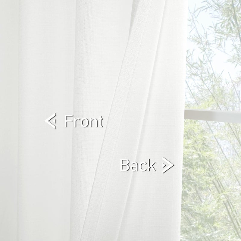 LAMIT White Linen Curtains 84 inch Length for Living Room, Thermal Insulated Soft Thick Curtains Light Filtering Privacy Grommet Window Drapes for Bedroom/Farmhouse, Set of 2 Panels, W52 x L84 - Image 5