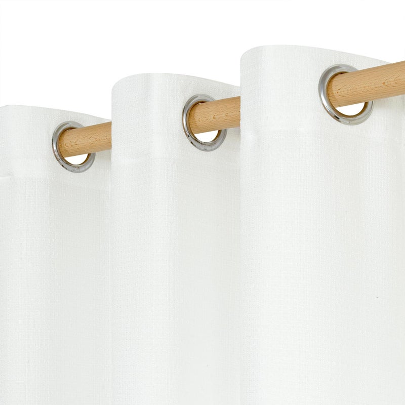 LAMIT White Linen Curtains 84 inch Length for Living Room, Thermal Insulated Soft Thick Curtains Light Filtering Privacy Grommet Window Drapes for Bedroom/Farmhouse, Set of 2 Panels, W52 x L84 - Image 2
