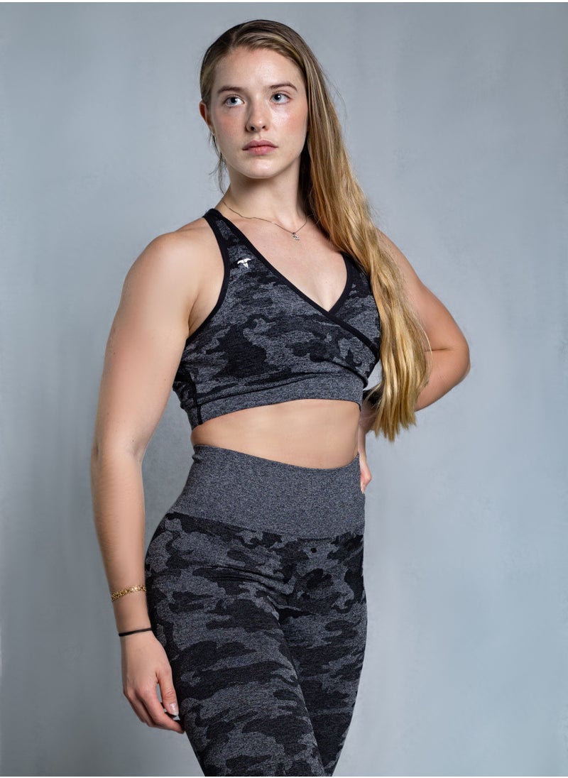 The Team Apparel ADAPT CAMO SEAMLESS RACER BACK SPORTS BRA  - Image 1