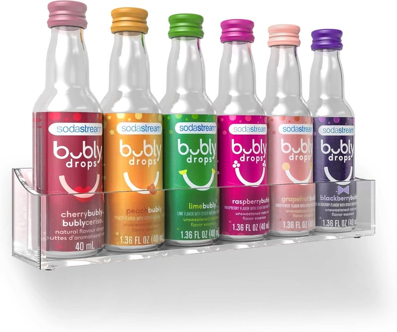 GALVANOX Acrylic Holder for SodaStream Bubly Drops - Countertop/Wall Mount Flavor Organizer (Displays 6 Bottles) - Image 1