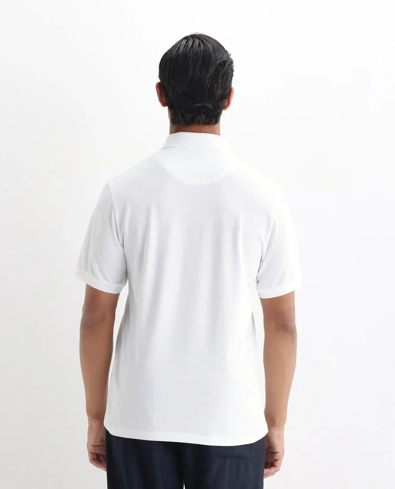 Rare Rabbit Men's Printed Collar Cotton Knitted Polo