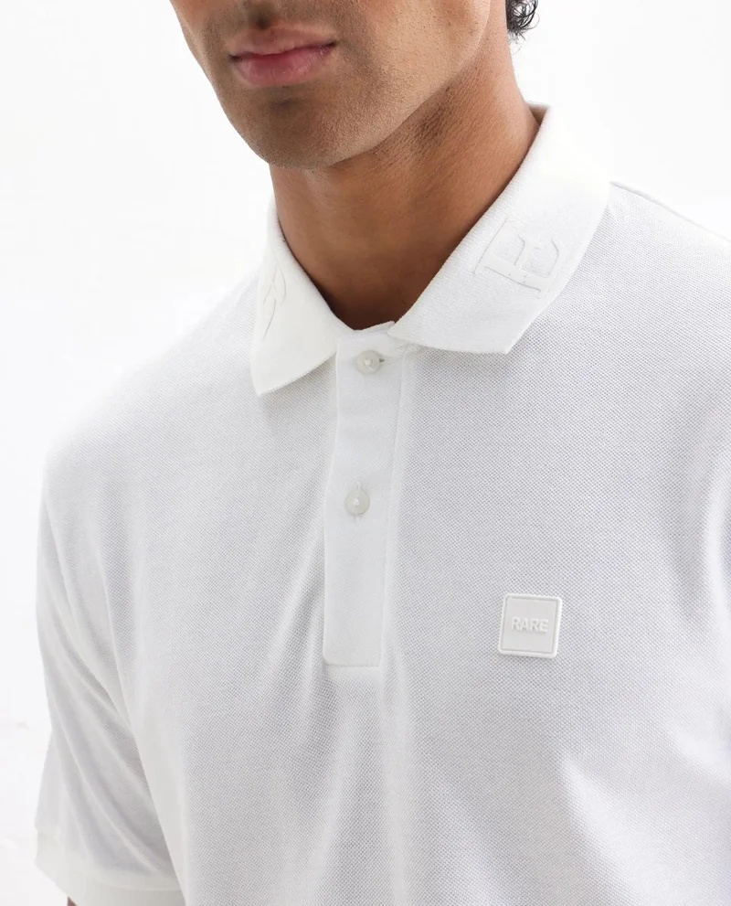 Rare Rabbit Men's Printed Collar Cotton Knitted Polo