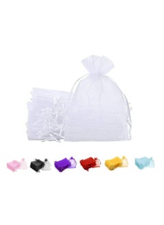 MARKQ [100 Pieces] White Organza Bags with Drawstrings - [7 x 9cm] Organza Goody Bags and Gift Pouches for Jewelry, Candy & Party Favors  - Image 1