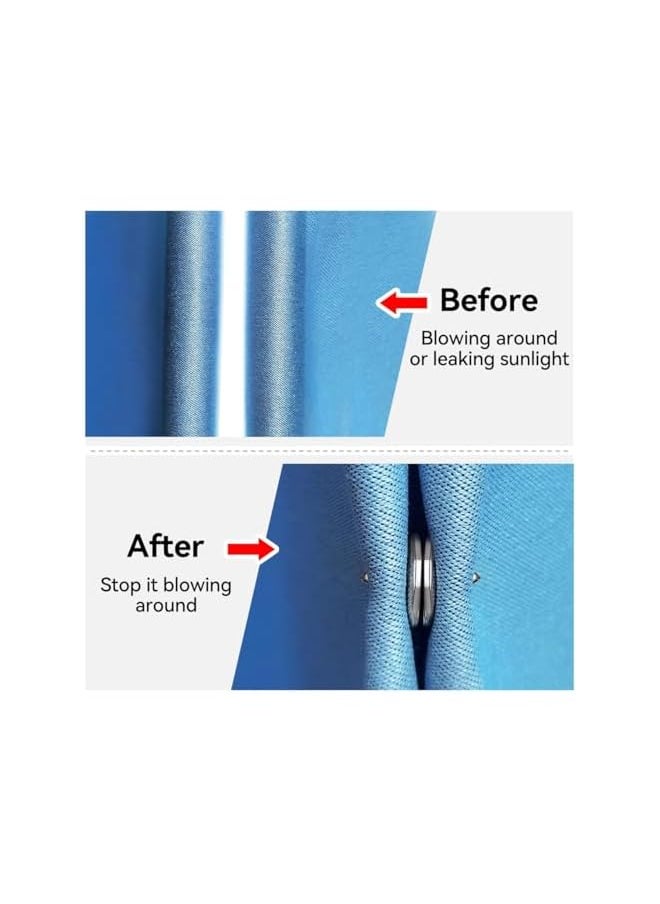 AMGREEN - 20 Pairs Curtain Magnets Closure, Magnetic Shower Curtain Weights, Curtain Weights Magnets with Back Tack, Prevent Curtain Liner from Blowing Around, Work for Drapery, Flag, Tablecloth - Image 1