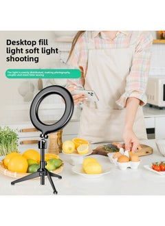 General Mobile Phone Live Light Filling Net Red Light Photo Filling Desktop Photography Lamp Beauty Lamp Ring Light Filling Bracket Anchor Beauty-Specifications:Desktop Base Model + Single Camera + 16cm Fil  - Image 4