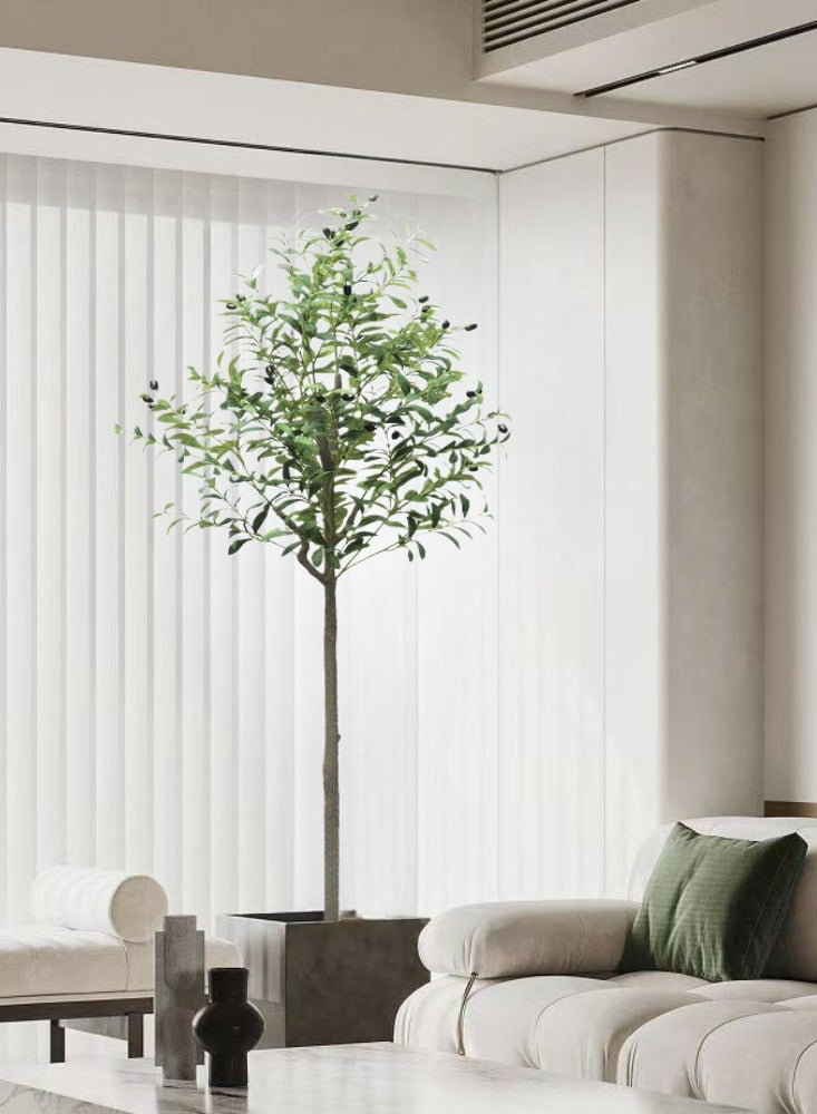 Generic (150CM) Artificial Olive Tree in Black Plastic Pot - Realistic Faux Potted Silk Plant with Lifelike Branches & Fruits, Perfect for Indoor/Outdoor Home, Office, Garden Decor – Modern Floor Tree for Living Room, Housewarming Gift  - Image 4