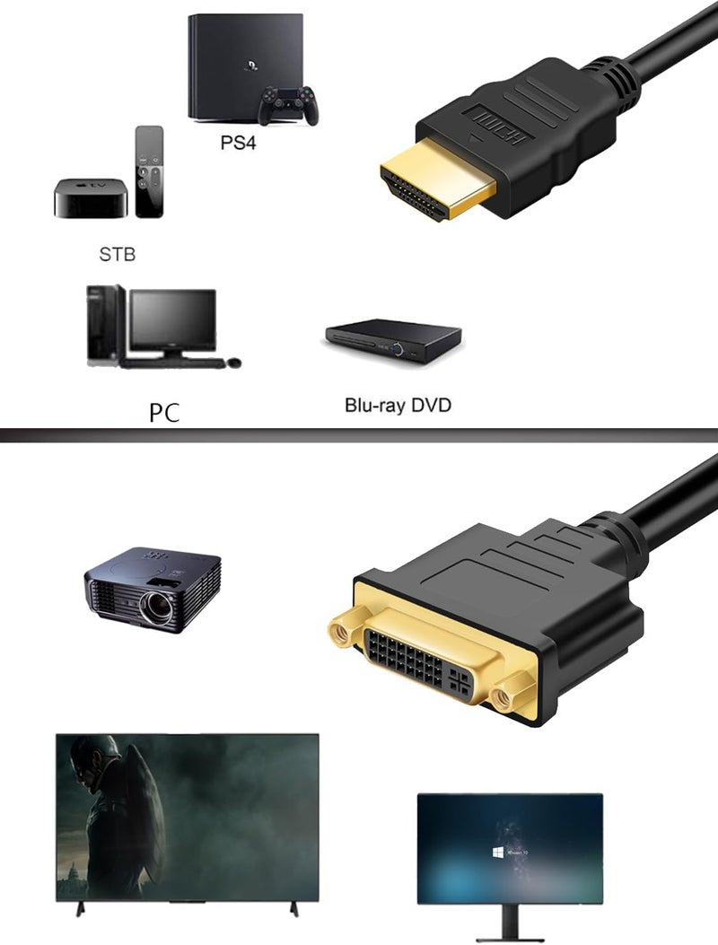 Anbear HDMI to DVI Cable, Bi-Directional HDMI Male to DVI-D(24+1) Female Adapter, 4k DVI to HDMI Conveter (10 Pack, DVI-D) - Image 3