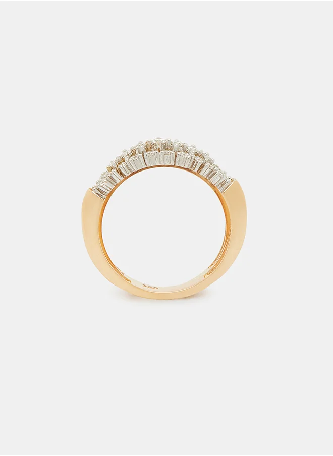 أناكا 18Kt Rose Gold Ring Studded with Natural Diamonds