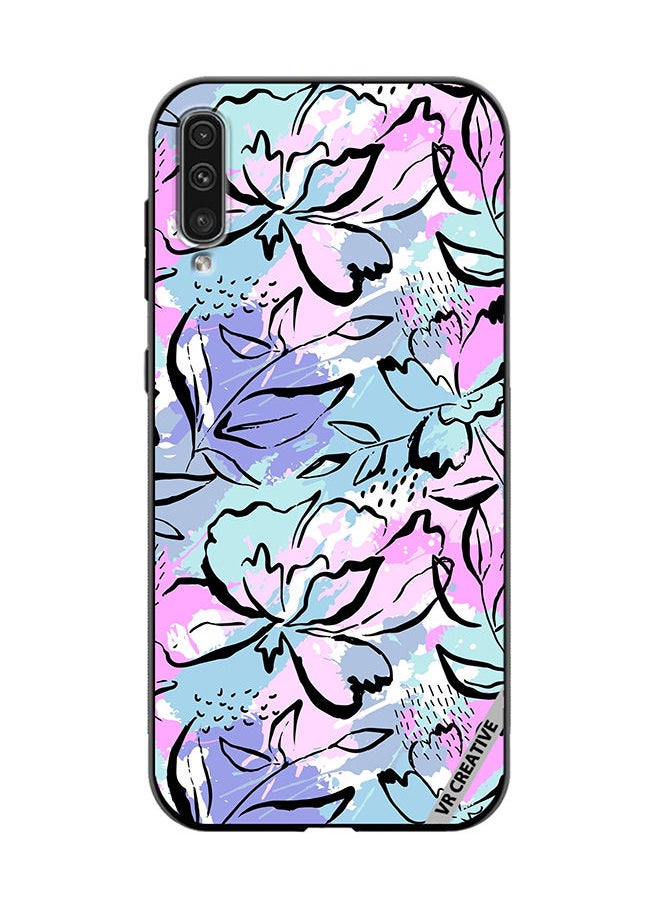 VR CREATIVE Protective Case Cover For Samsung Galaxy A50/A50s Abstract Flowers Print Design Multicolour  - Image 1