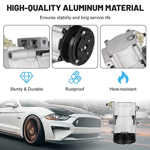 ILONPA New AC Air Condition Compressor with Clutch for 02-05 Ford Excursion 5.4L 6.0L 6.8L, 94-02 Ford Crown Victoria 4.6L, 04-06 F-150 5.4L - Image 5