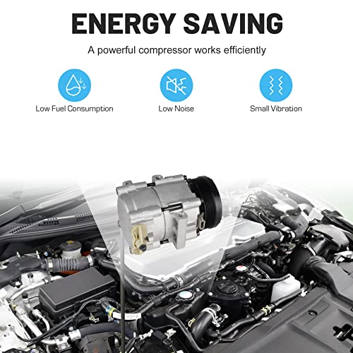 ILONPA New AC Air Condition Compressor with Clutch for 02-05 Ford Excursion 5.4L 6.0L 6.8L, 94-02 Ford Crown Victoria 4.6L, 04-06 F-150 5.4L - Image 4