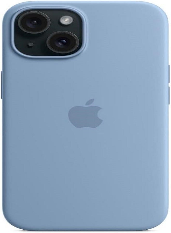 IAF Generic Silicon Case Cover For Apple iPhone 15 Silicone Back Case with MagSafe - Winter Blue ​​​​​​​ - Image 2