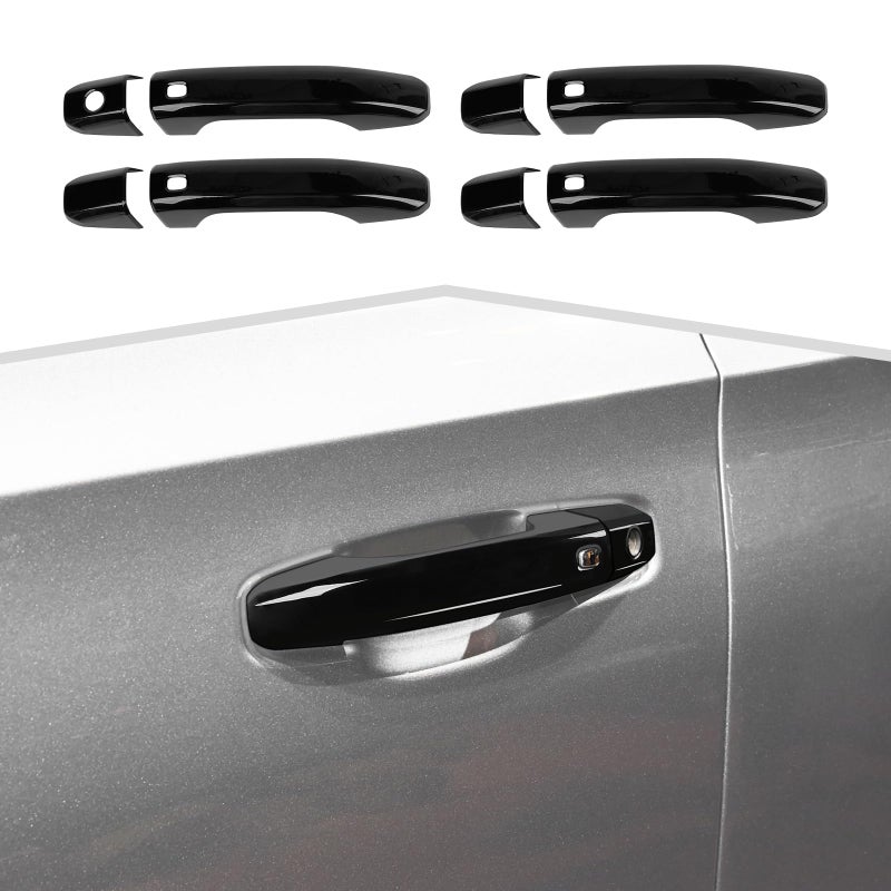 amayum Car Exterior Door Handle Frame Cover Trim Compatible with Chevrolet SilveradoGMC Sierra 20192023for GMC Yukon 20212023for Chevrolet Tahoe 20212023for Suburban 20202023Black