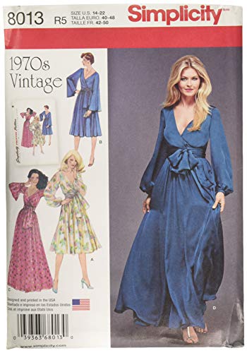 Simplicity Vintage نمط خياطة فستان عتيق من سيمبليسيتي 8013 من السبعينات، مقاسات 14-22 - Image 3