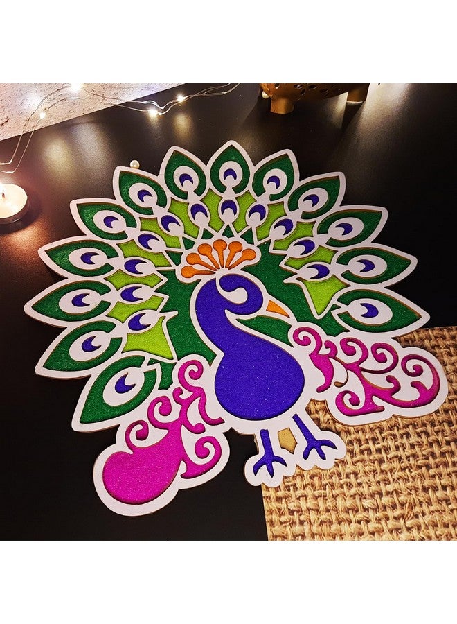 Ascension Portable Rangoli (11 inches) Stencil for Decor DIY Craft Reusable Templates for Floor Table Just Fill with Rangoli Atta or Grains for Navratri Pongal Pooja Mandir Rangoli Mats for Decoration(Design 5)