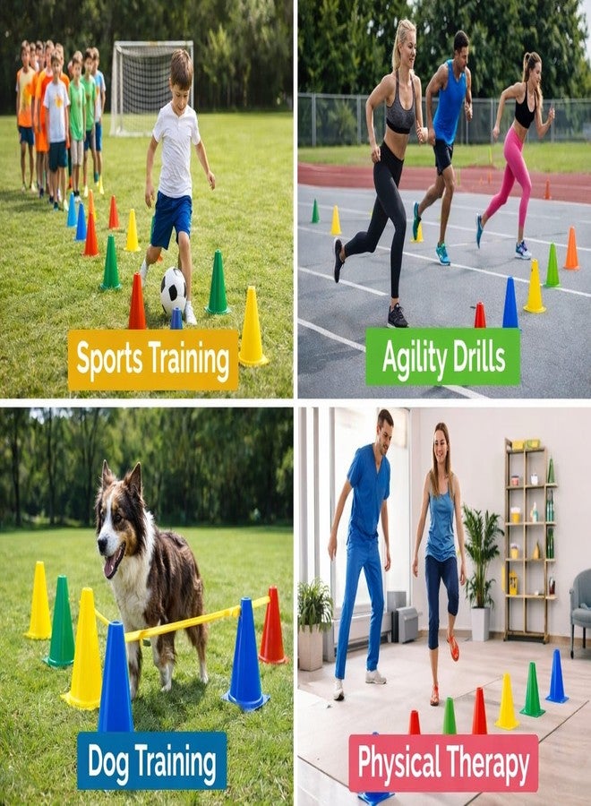 NLW Plastic Cones, Multicolor, 9 Inch, Pack of 12, Sports Training Equipment - Image 5