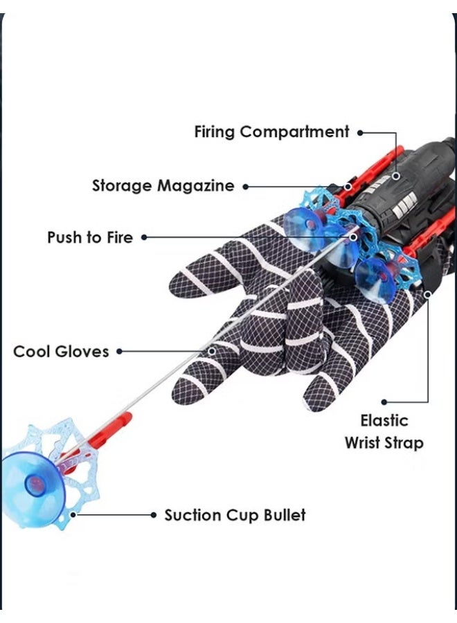 Superhero Launcher Gloves for Spider, Hero Launcher Wrist Toy Set, Super Hero Web Shooter for Kids, Spider Launcher Wrist Toys Costume Cosplay Hero Props Gift - Image 2
