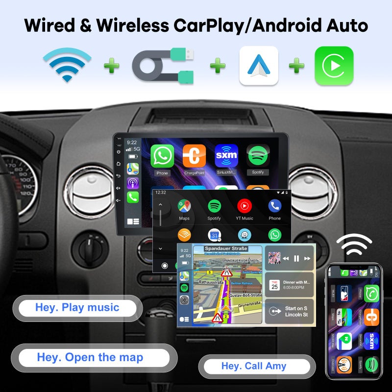 EKAT 2+64G 10 inch Screen for Ford F150 Radio 2004 2005 2006 2007 2008, 10.1 inch Touchscreen Android F150 Car Stereo with Carplay/Android Auto/EQ Audio/SWC/Bluetooth - Image 3