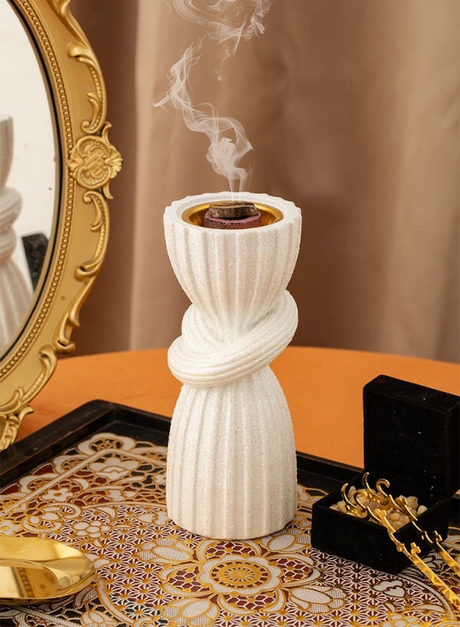 Resin Aroma Diffuser Handheld Incense Burner – Sequin Curtain Design Candle Holder Home Decor Gift - Image 3