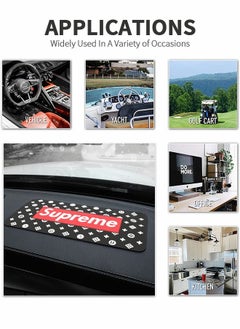 GROIC Car Dashboard Anti-Slip Rubber Pad, Supreme Fashion Style Dashboard Decorations, Cool Car Accessories Interior, Universal Non-Slip Car Mat for Phones Sunglasses Keys and More Use  - Image 5