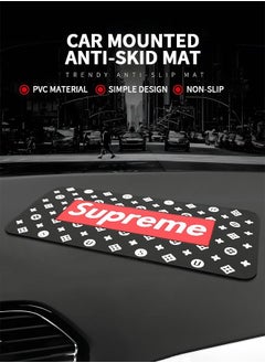 GROIC Car Dashboard Anti-Slip Rubber Pad, Supreme Fashion Style Dashboard Decorations, Cool Car Accessories Interior, Universal Non-Slip Car Mat for Phones Sunglasses Keys and More Use  - Image 2