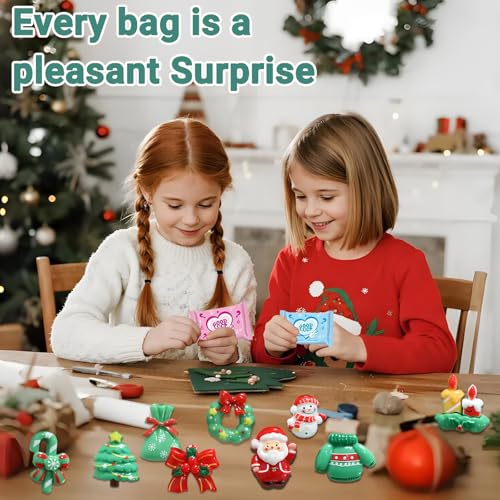 CIYOJA 50PCS Mini Christmas Resin Figurines Blind Bags Mystery Bags Resin Figures Tiny Miniature Figurines for Crafts Dollhouse Christmas Decorations Stocking Stuffers Holiday Party Favors - Image 5