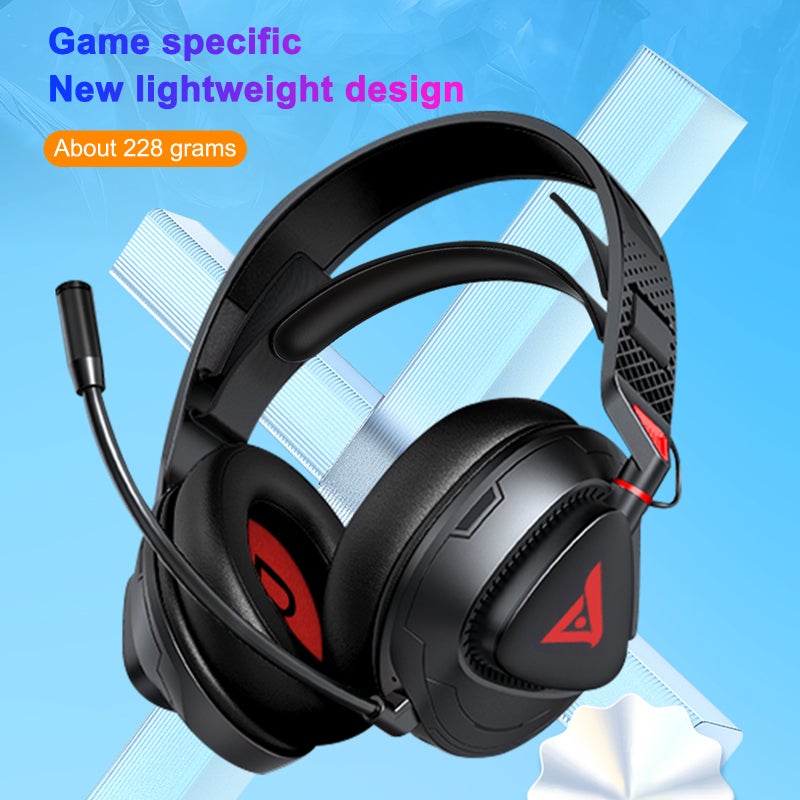 Gaming Headset Black & Orange Versatile Connectivity Gaming Headphones - Powerful 3-mic Setup Over-ear Gaming Headset for eSports & Immersive Gaming Sessions - Image 2