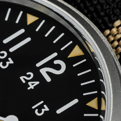 TACTICAL FROG Militado ML07B Field Watch for Men, Japan 2035 Quartz Movement, 36mm Sandblasted 316L Stainless Steel Watch, Domed Sapphire Crystal AR, C3 Green Lume, 100M Water Resistant - Image 3