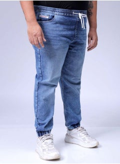 HARDSODA Men Plus Size Slim Fit Solid Mid-Rise Stretchable Denim Joggers  - Image 4