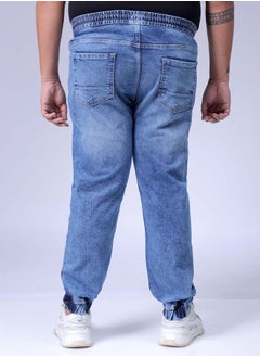 HARDSODA Men Plus Size Slim Fit Solid Mid-Rise Stretchable Denim Joggers  - Image 2