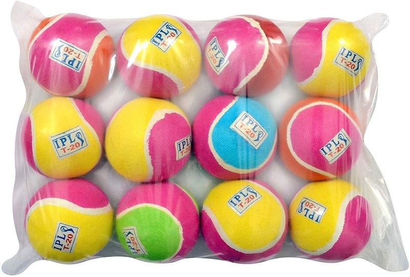V4L Rubber Cricket Tennis Ball Light Weight, Cricket Rubber Heavy Weight Tennis Ball Multicolour (Pack Of 3) - Image 2