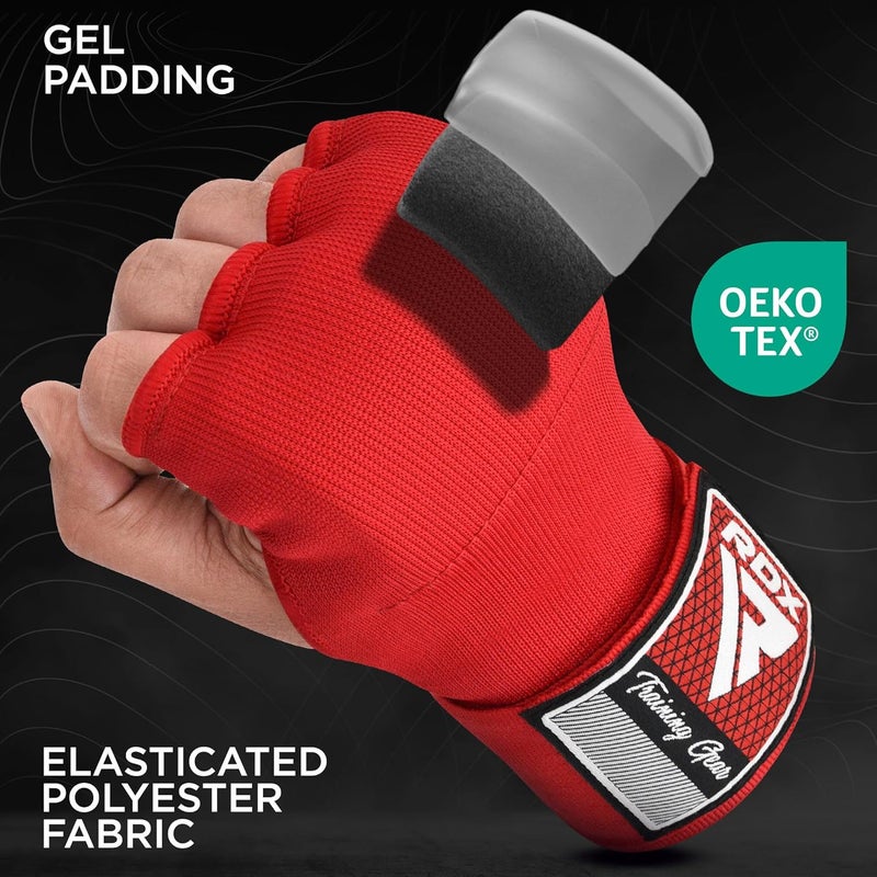RDX Boxing Hand Wraps Gel Inner Gloves with 100cm Wrist Straps for MMA and Muay Thai Training -S |Red (HYP-IS2R-S) - Image 2