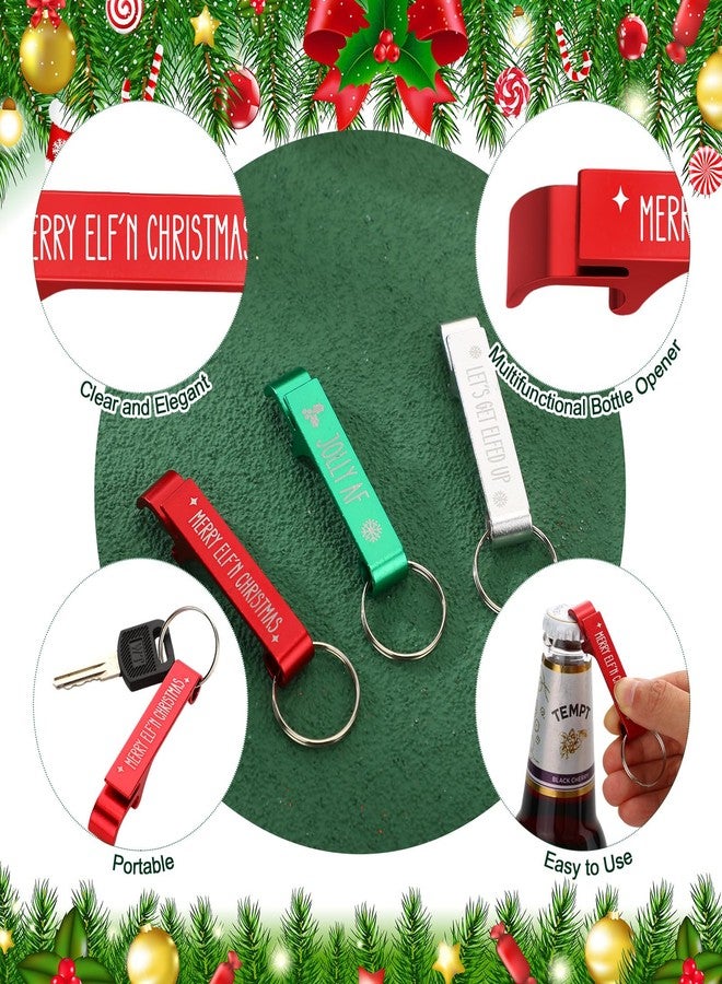 تونديامو مجموعة تونديمو المكونة من 24 مجموعة هدايا لحفلات عيد الميلاد للبالغين، تتضمن فتاحة زجاجات وسلاسل مفاتيح مع بطاقات "عيد ميلاد سعيد"، وحقائب هدايا لمستلزمات عيد الميلاد وتذكارات الضيوف (أنماط متنوعة). - Image 3